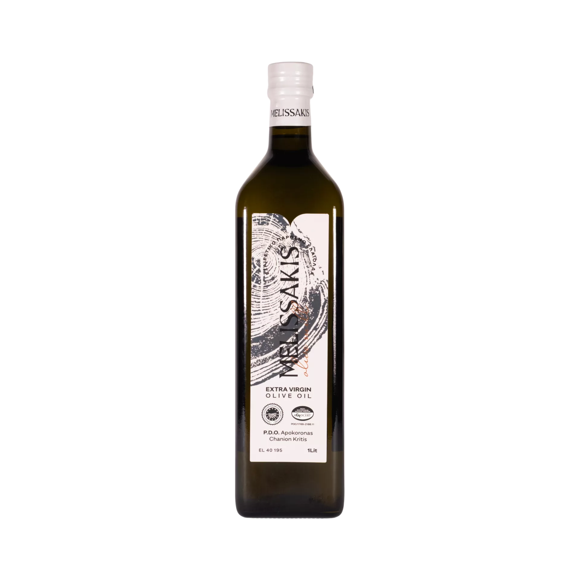 Butelka oliwy z oliwek extra virgin PDO Apokoronas Melissakis 1 l